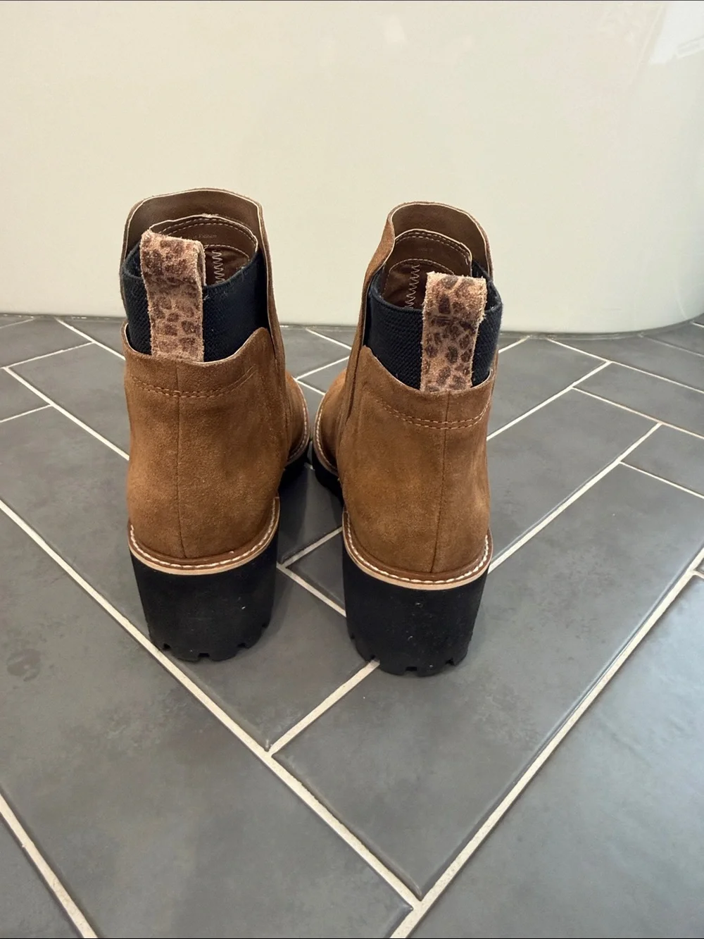Dolce Vita Women's Suede Chelsea Wedge Booties in Brown